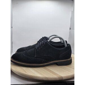 Cole Haan Mens Franklin C11429 Black Suede Wing Tip Dress Shoes Size 8 M